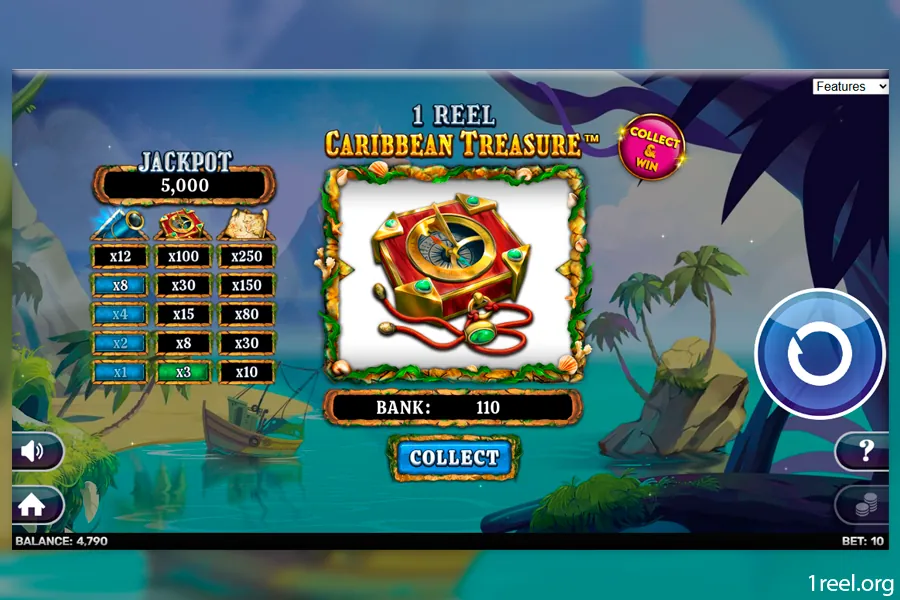 1Reel Caribbean Treasure mobile view