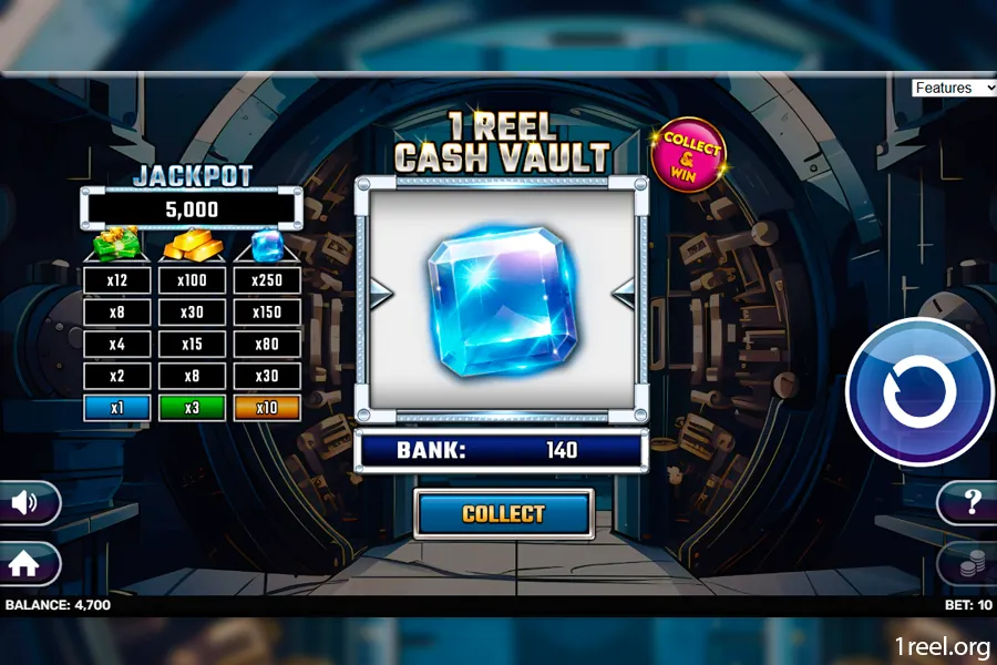 1Reel Cash Vault mobile view
