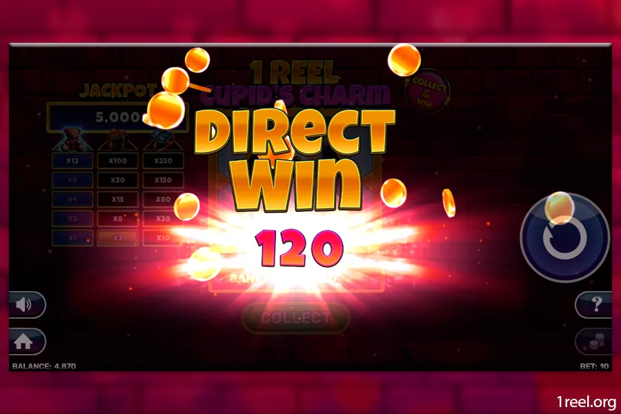 1Reel Cupid's Charm gameplay screenshot