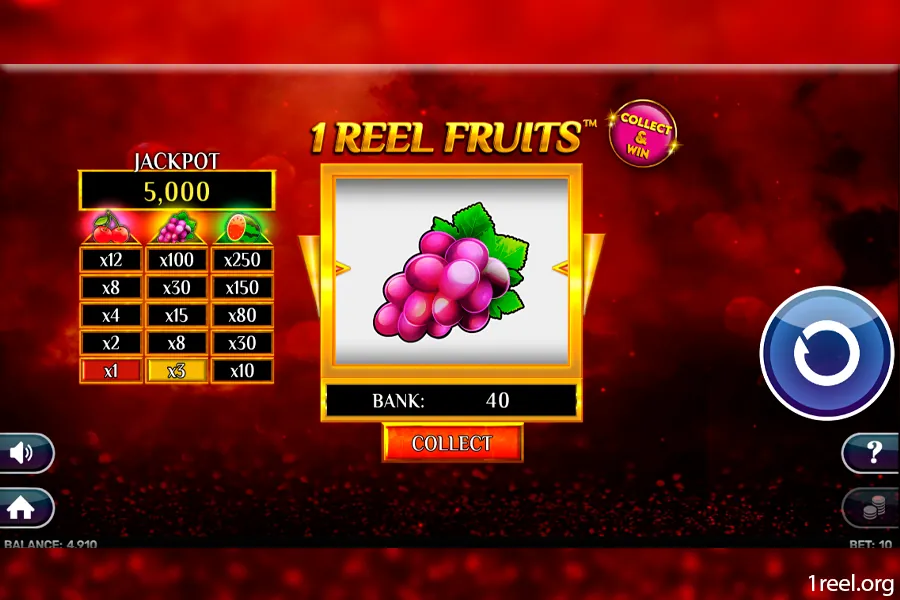 1Reel Fruits mobile view