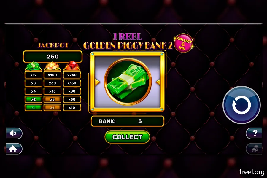 1Reel Golden Piggy Bank 2 mobile view