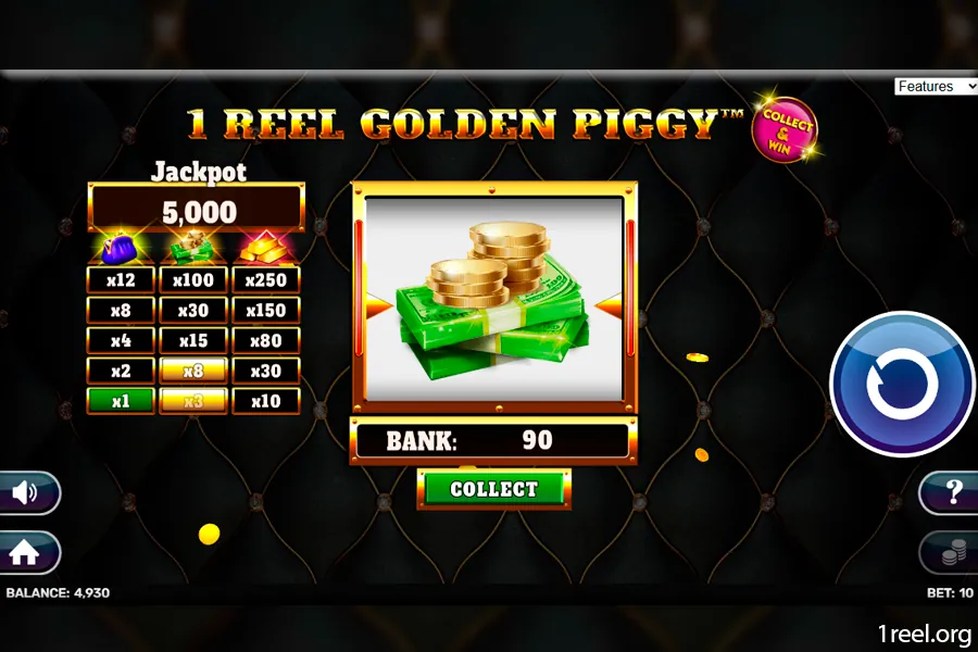 1Reel Golden Piggy mobile view