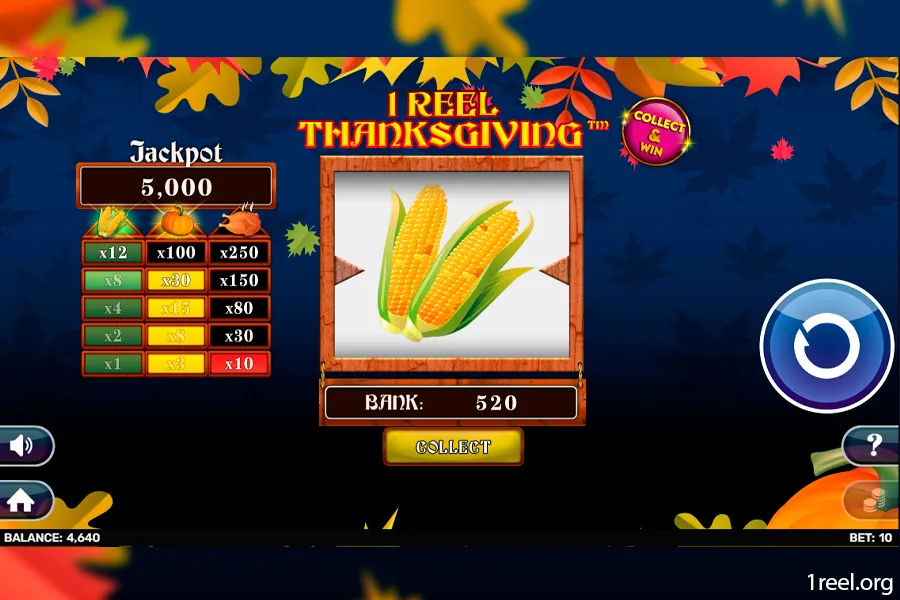 1Reel Thanksgiving gameplay screenshot
