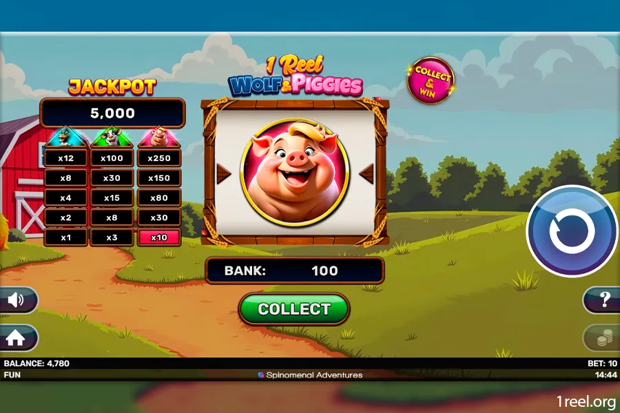 1Reel Wolf and Piggies mobile view