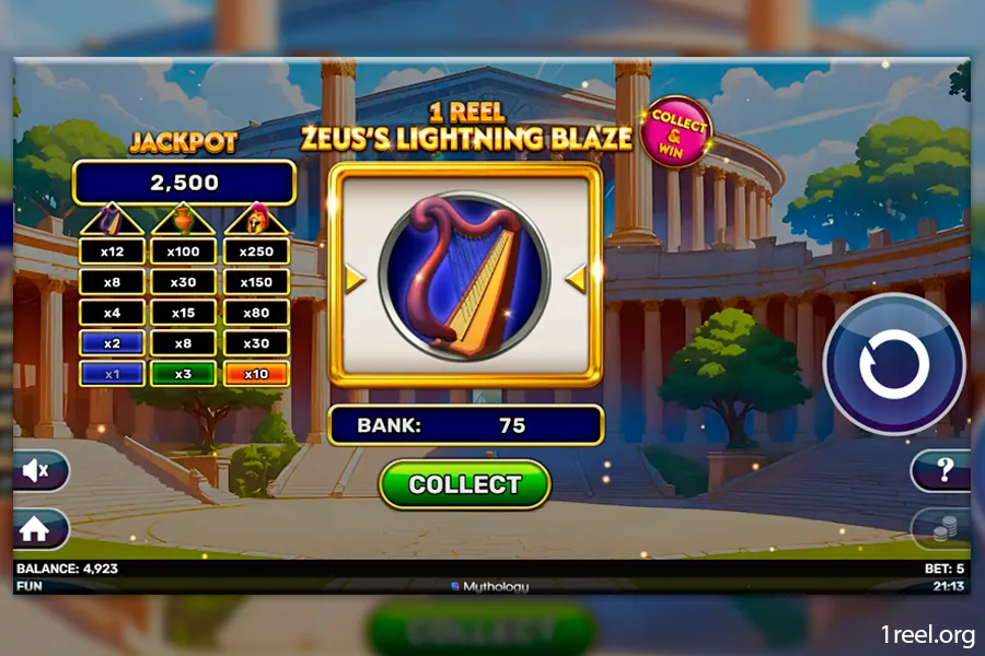 1Reel Zeus Lightning Blaze mobile view